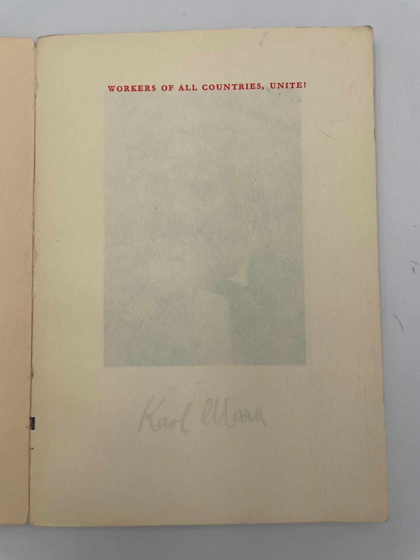 Inside page of Manifesto of the Communist Party by Karl Marx and Frederick Engels