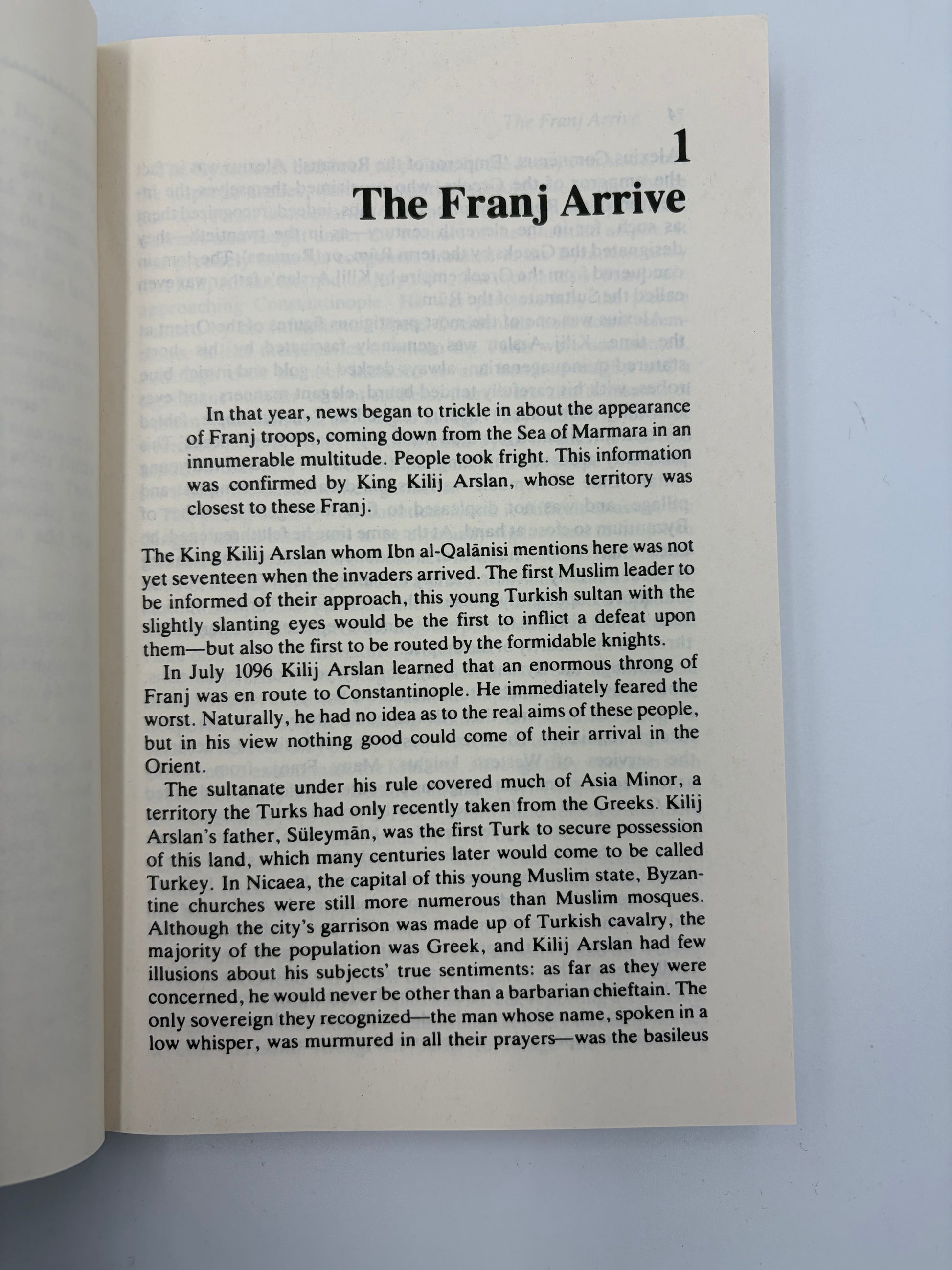 Chapter 1 page from “The Crusades through Arab eyes”.