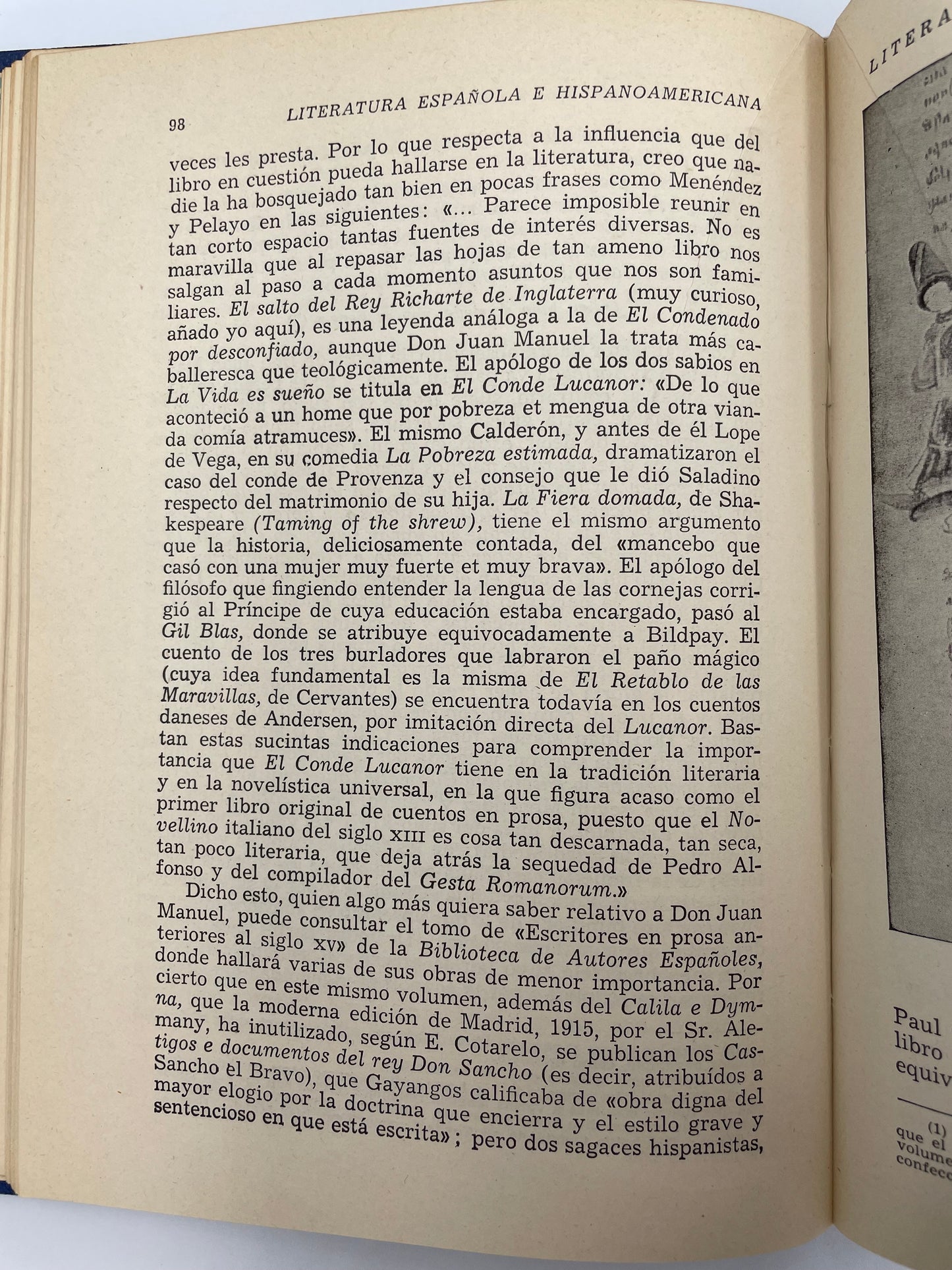 Random page 98 from ‘Historia de la Literatura Española e Hispanoamericana’.