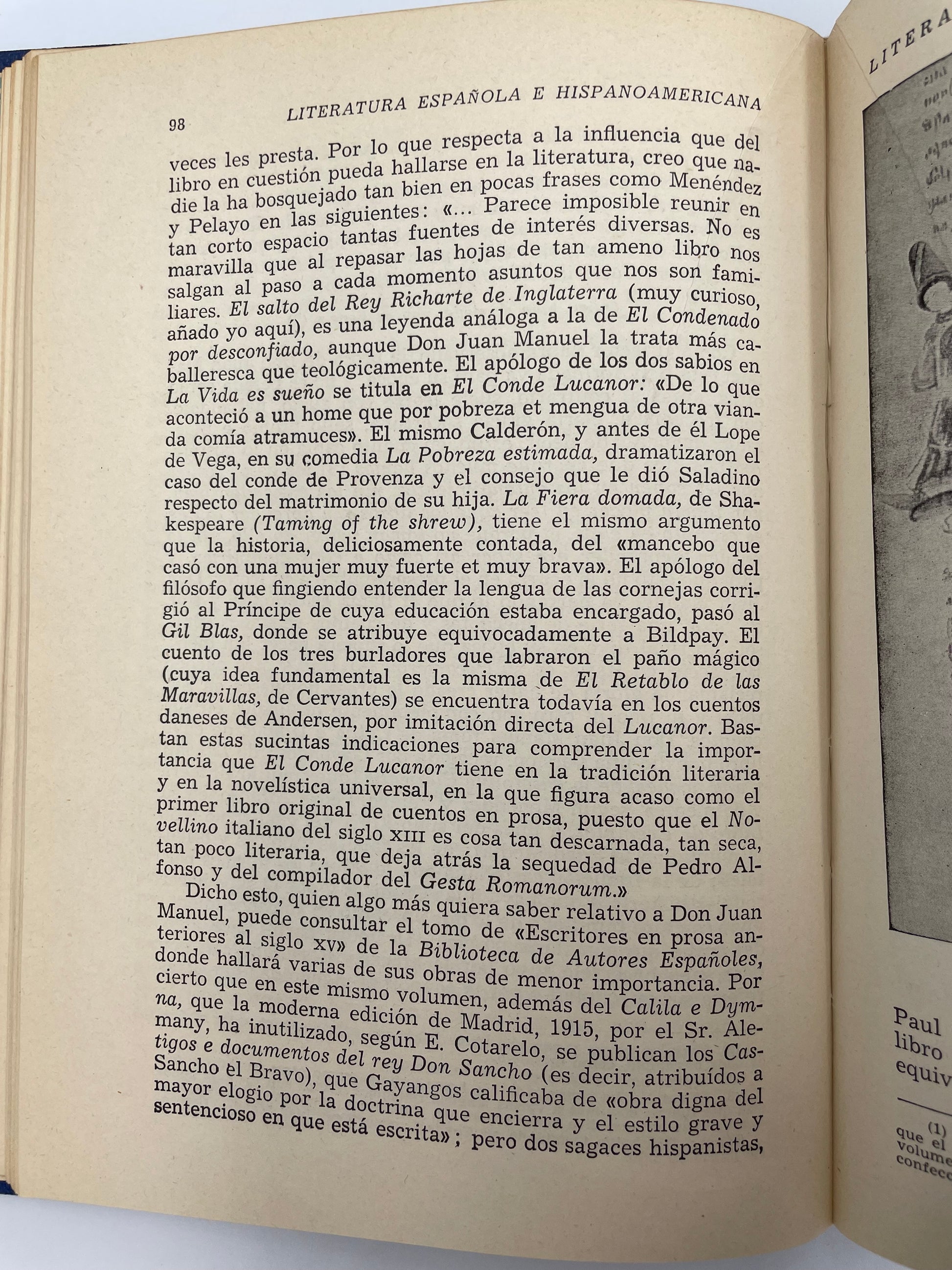 Random page 98 from ‘Historia de la Literatura Española e Hispanoamericana’.