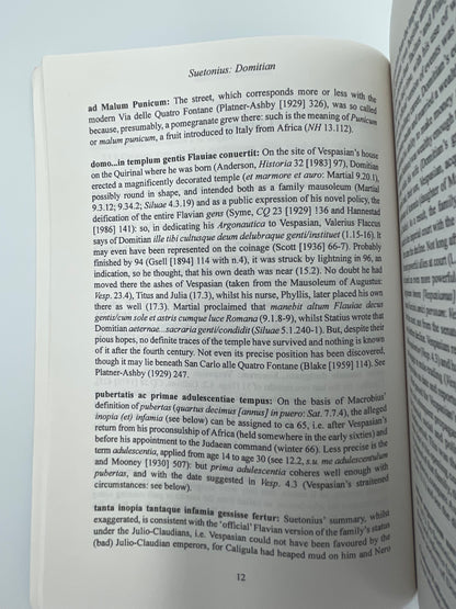 Page 12 commentary from "Suetonius. Domitian" Bristol Classics Press 
