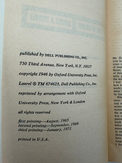 Copyright and publishing information from ‘A Study of History’ by Arnold J.Toynbee - 2 Volume Abridged Set