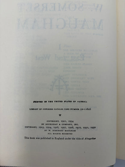 Copyright info page from 'The Complete Short Stories of W. Somerset Maugham'. 