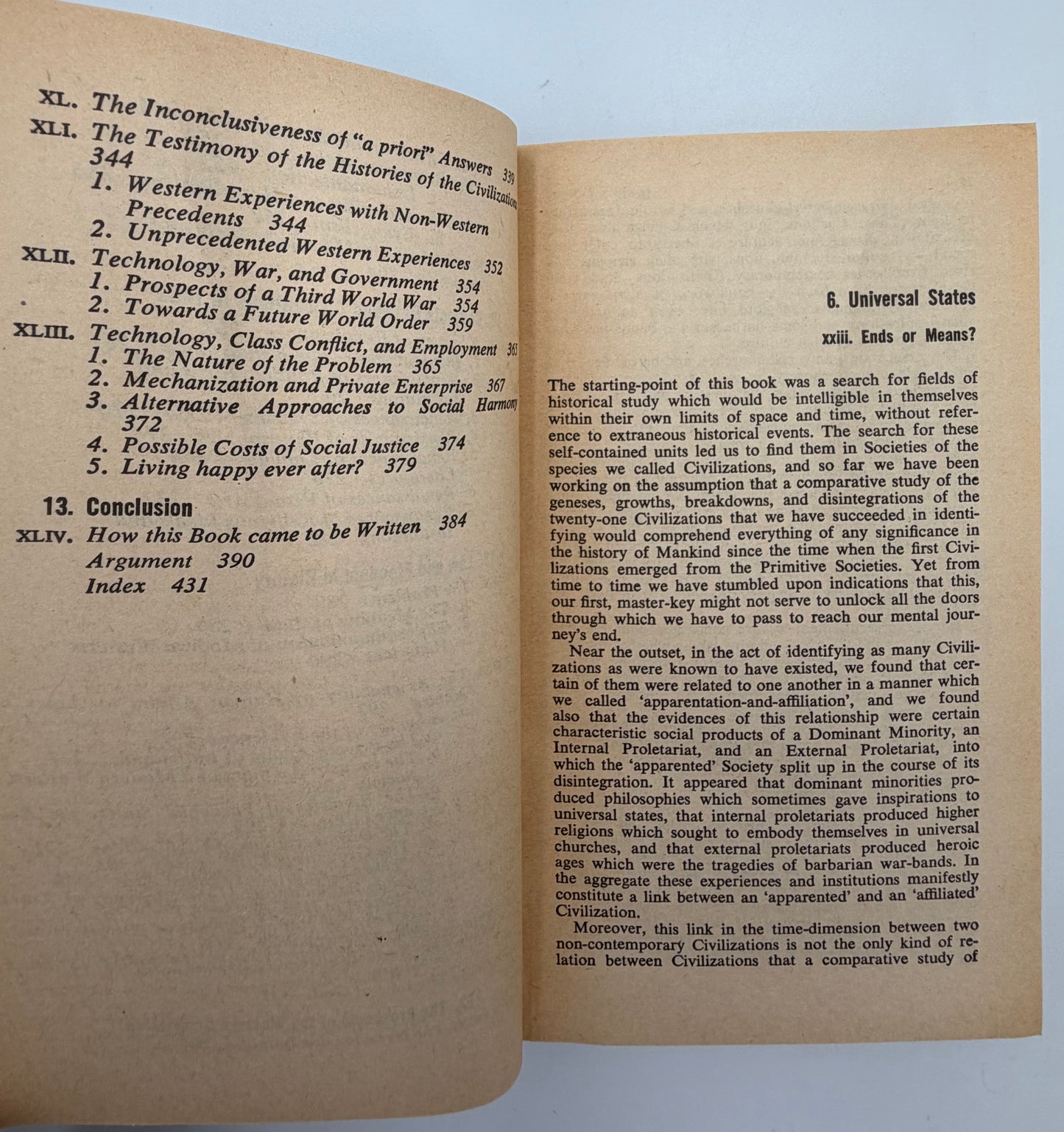 Introduction page of volume two from ‘A Study of History’ by Arnold J.Toynbee - 2 Volume Abridged Set