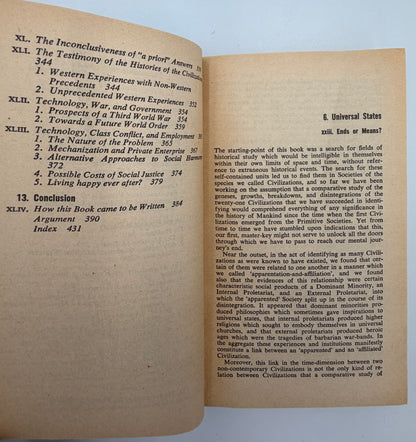 Introduction page of volume two from ‘A Study of History’ by Arnold J.Toynbee - 2 Volume Abridged Set