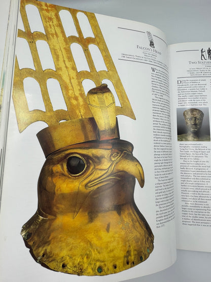Golden falcon head Illustration from Egyptian Treasures from the Egyptian Museum in Cairo (Ed. F.Tiraditti) 
