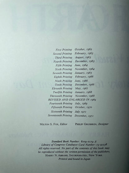 Book Printing & Publisher Info from "History of Art: A Survey of the Major Visual Arts from the Dawn of History to the Present Day" by H.W.Janson