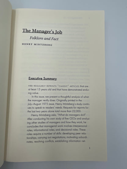 Page 1 from the book "Harvard Business Review on Leadership".