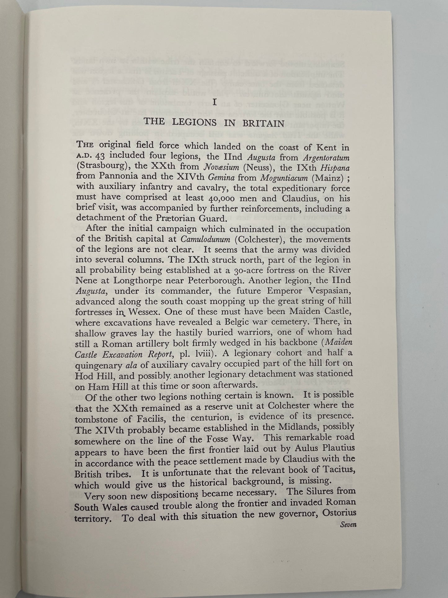 Chater 1 entitled  'The Legions in Britain' from 'The Roman Army' by Graham Webster.