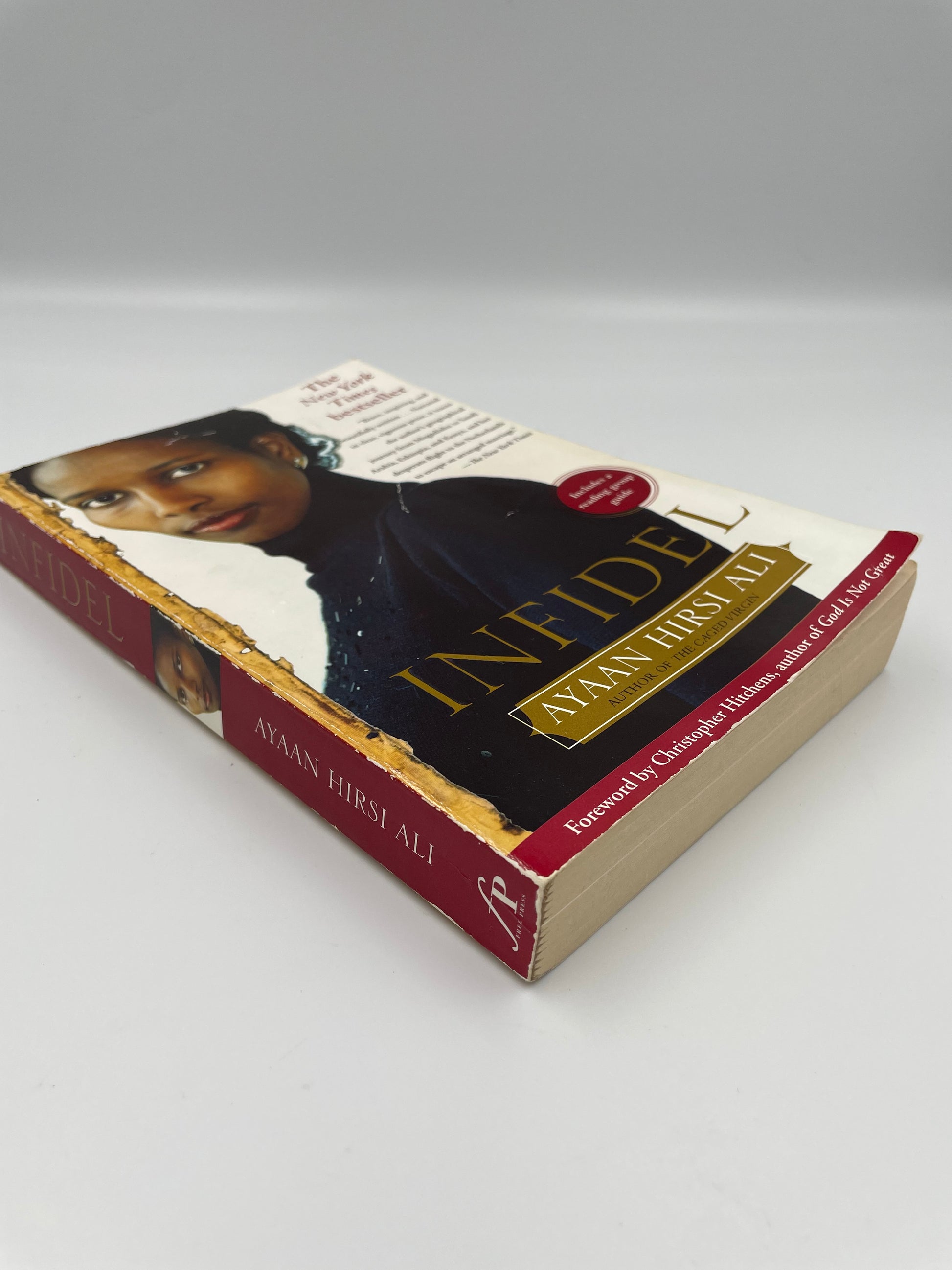 Book cover and spine view of ‘Infidel’ by Ayaan Hirsi Ali.