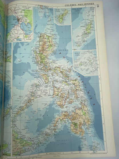 Map of Philippines from Times Atlas of the world 1968 Edition