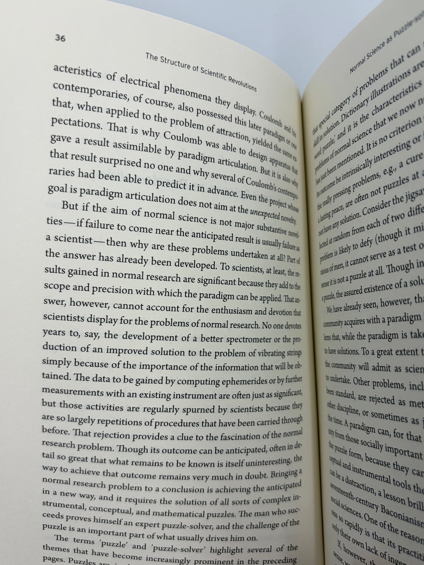 Random page 36 from 'The Structure of Scientific Revolutions' by Thomas S. Kuhn.
