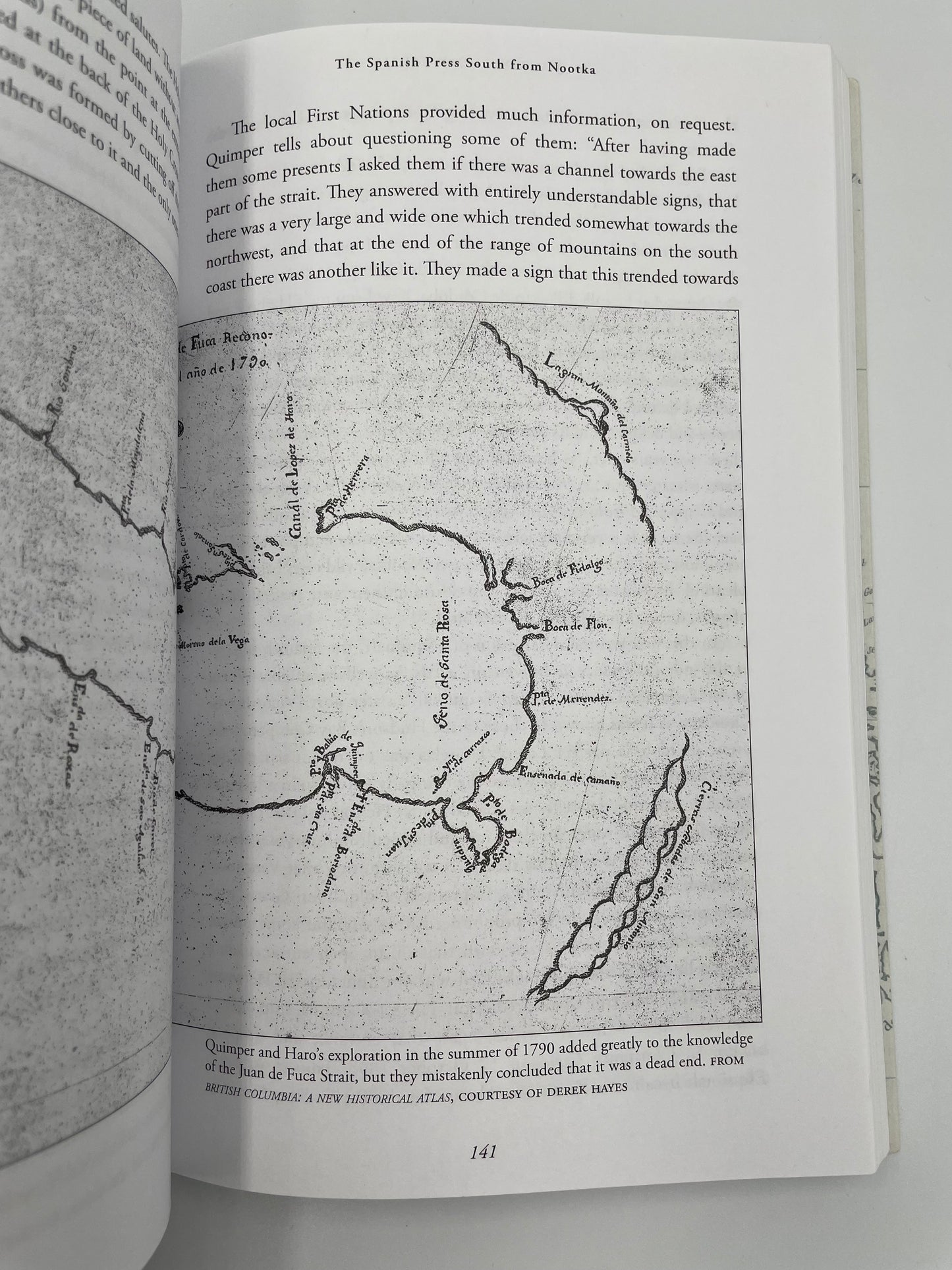 Illustration of an early map from ‘Juan de Fuca's Strait’ by Barry Gough