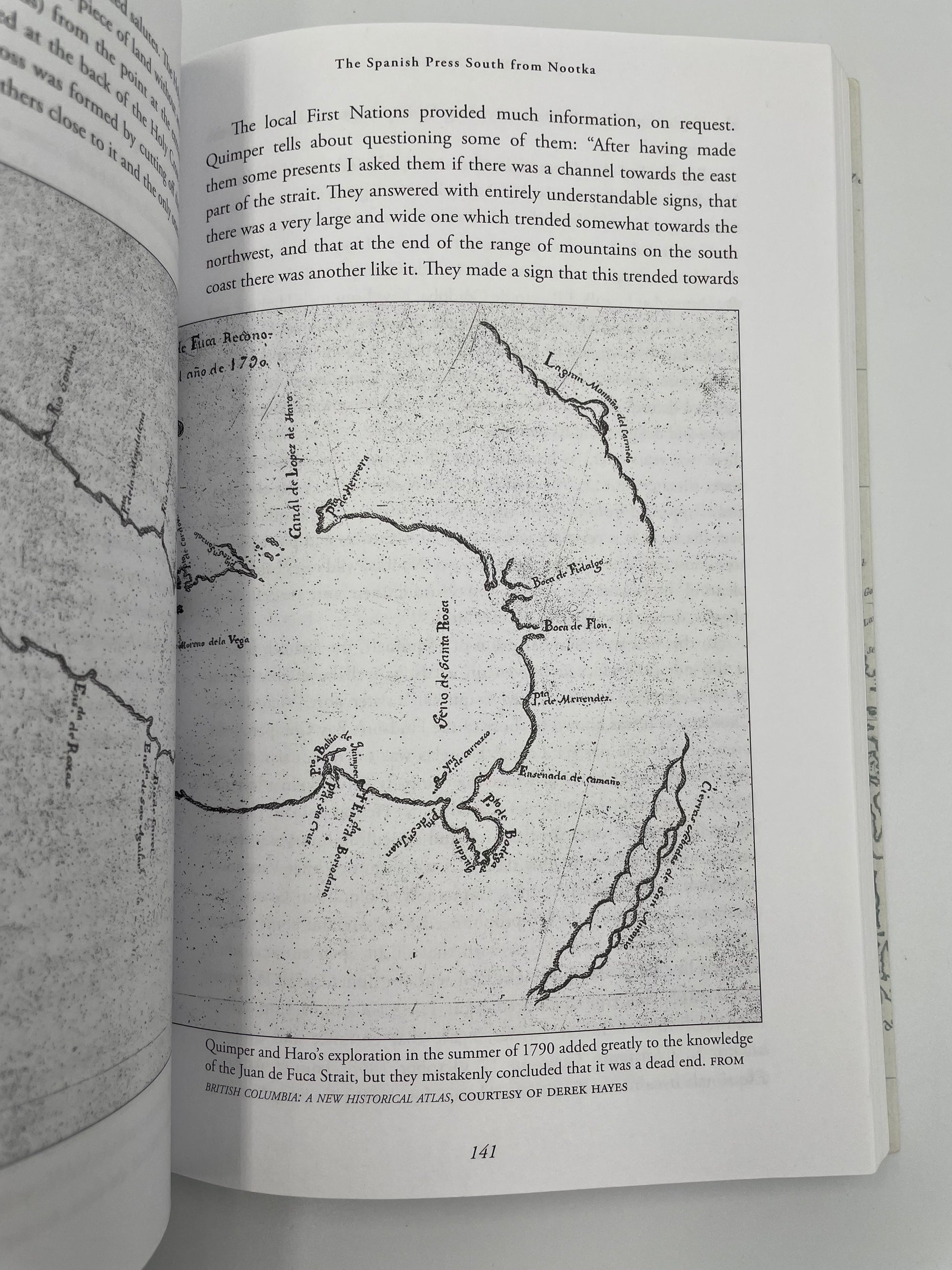 Illustration of an early map from ‘Juan de Fuca's Strait’ by Barry Gough