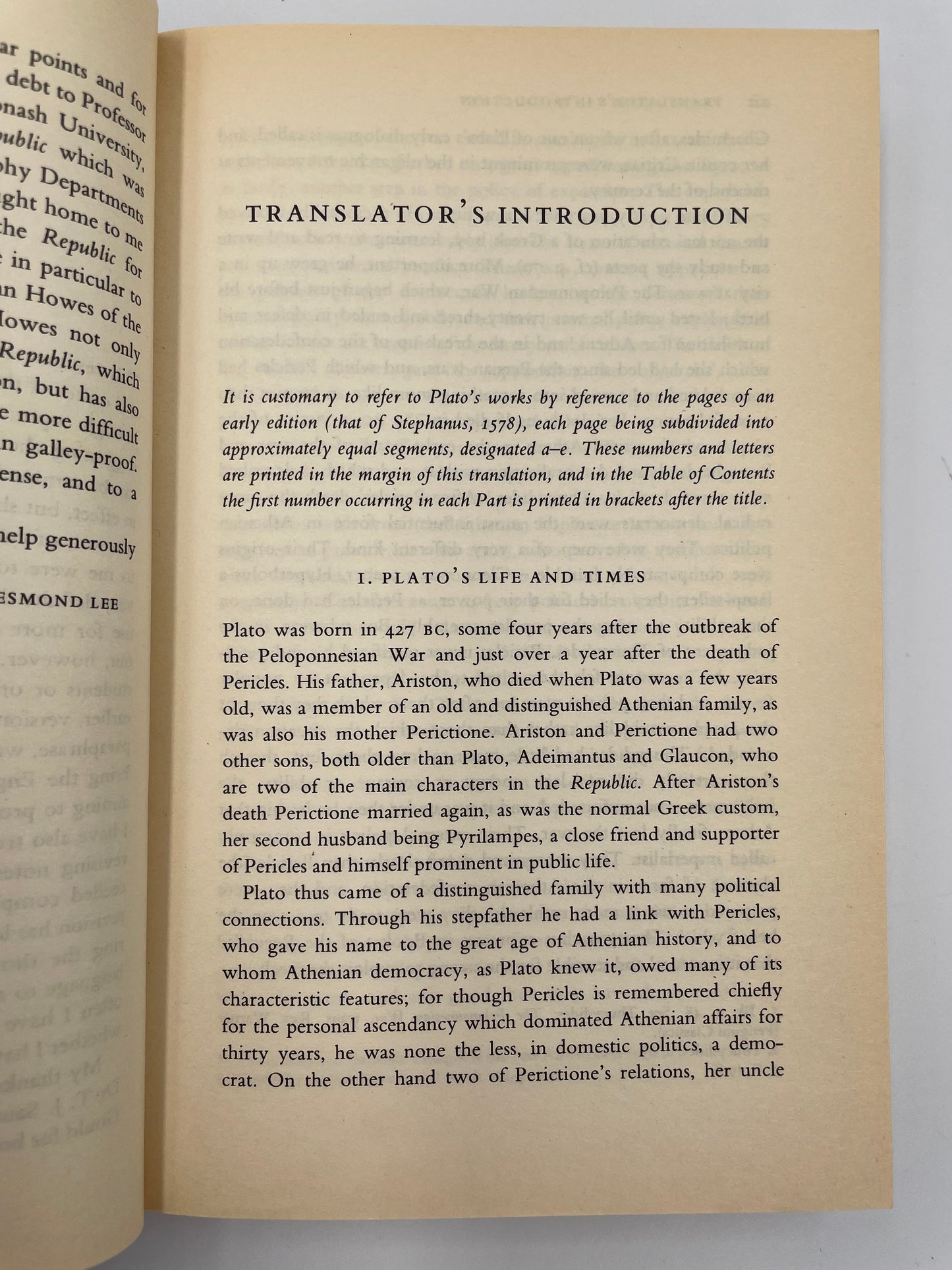 Introduction page from ‘The Republic’ by Plato.