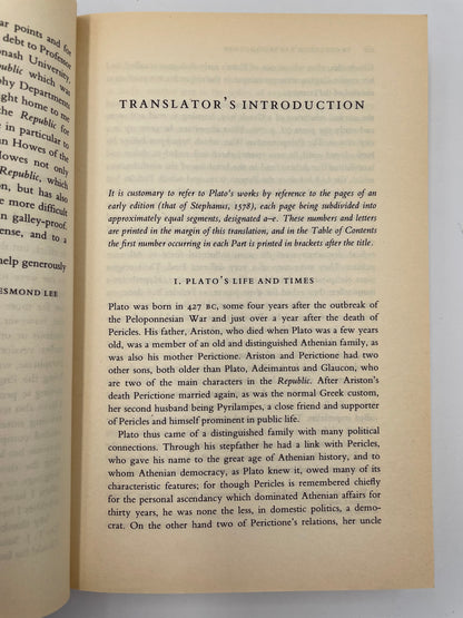 Introduction page from ‘The Republic’ by Plato.