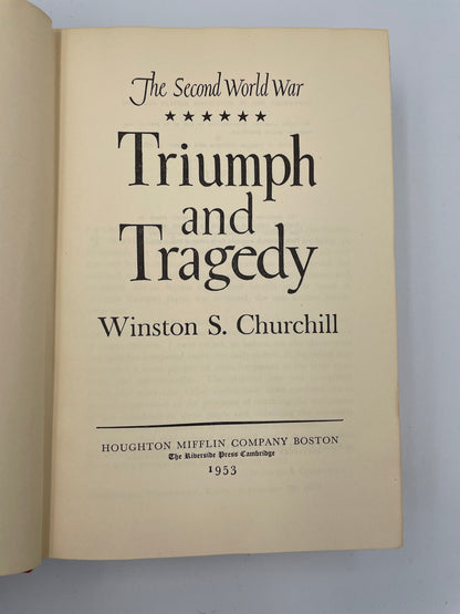Title page of "Triumph and Tragedy" by Winston Churchill. 