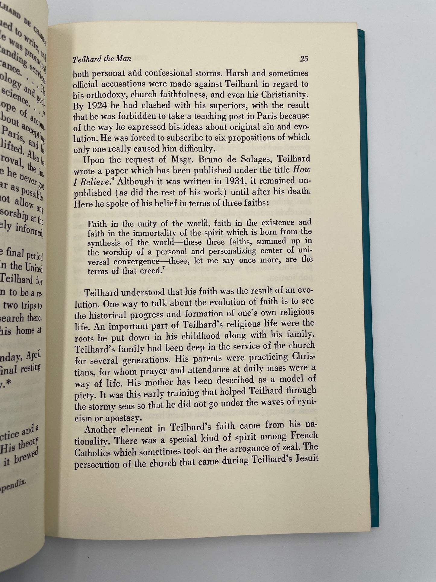 Random page 23 from book 'Teilhard de Chardin'.