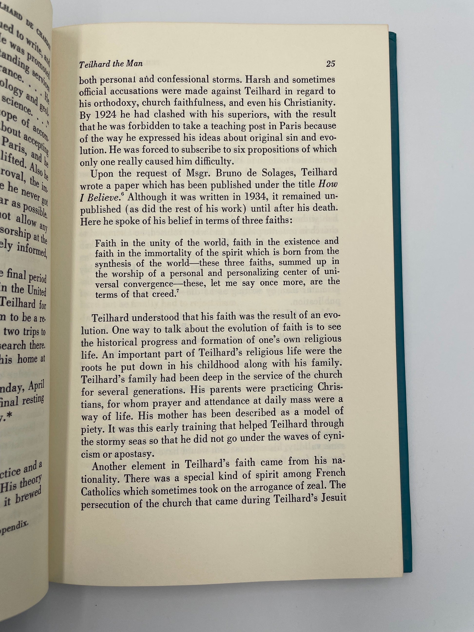 Random page 23 from book 'Teilhard de Chardin'.
