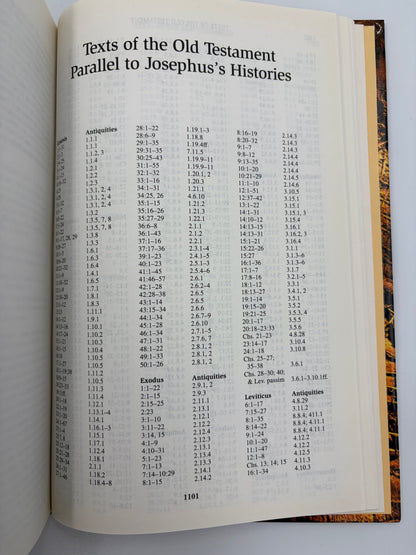 Table with references of texts of the Old Testament Parallel to Josephus' Histories.