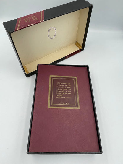 Open booklet case cover of "A New Self-Teaching Course in Practical English and Effective Speech" by Estelle B. Hunter