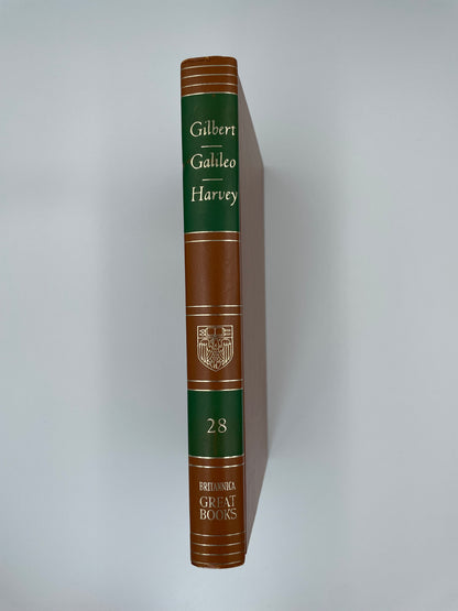 Book spine of "Gilbert, Galileo, Harvey" (The Great Books of the Western World by Encyclopedia Britannica). 1952, 1st Edition from Britannica