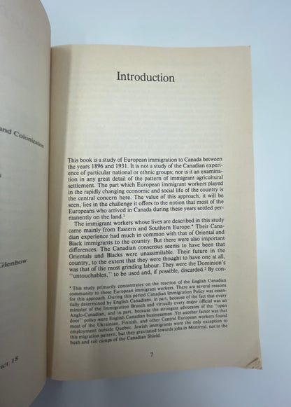 Intro page of 'Dangerous Foreigners' European immigrant workers and labour radicalism in Canada 1896-1932 by Donald Avery