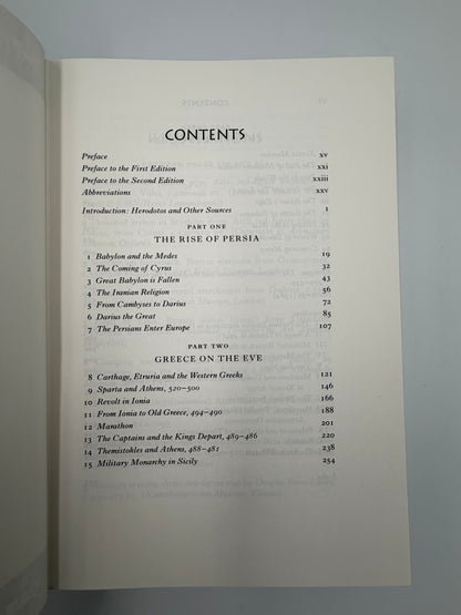 Table of contents from The Folio History of Ancient Greece: The Persian Wars.
