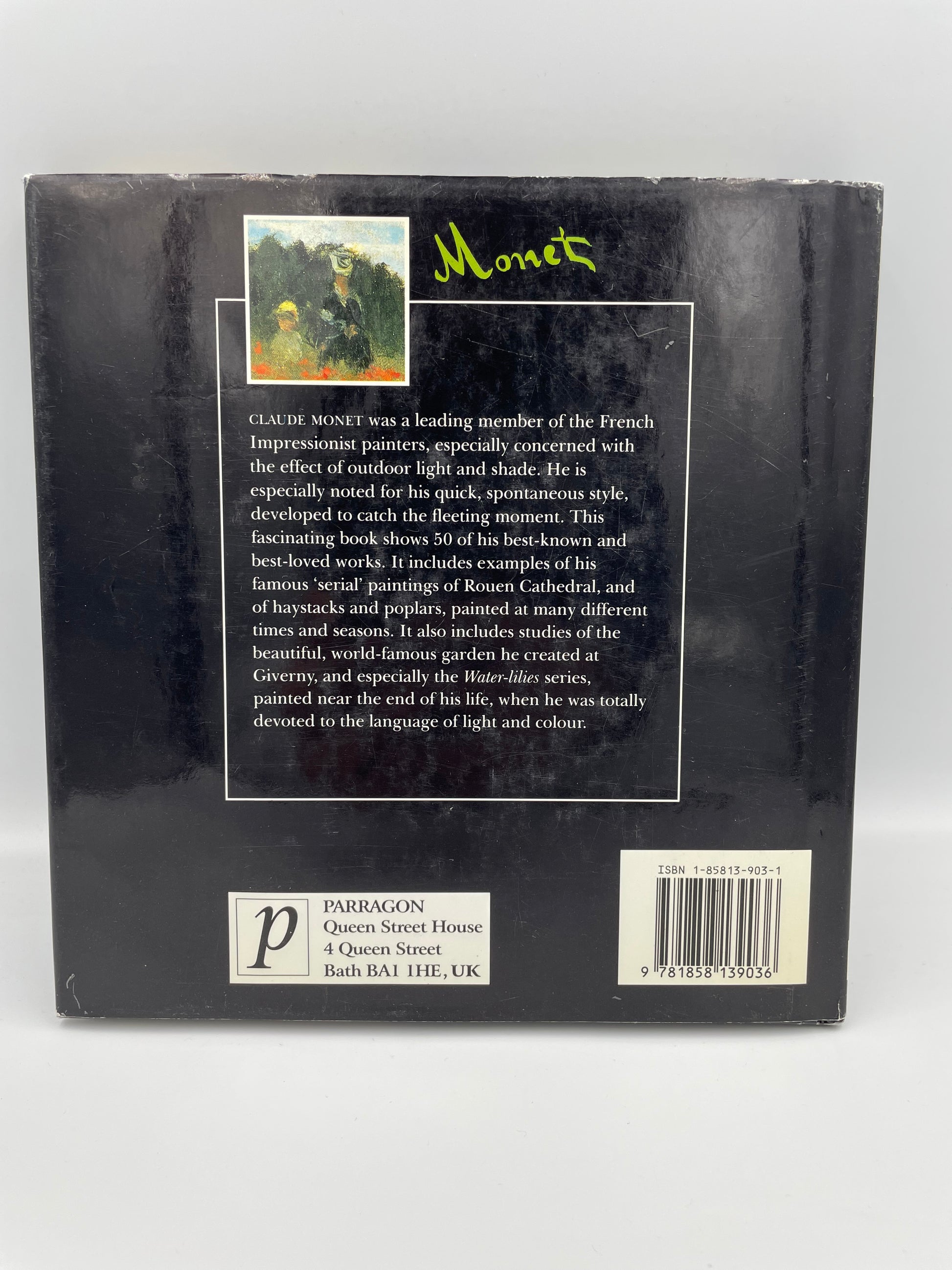 Back cover of ‘The Life and Works of Monet’ by Edmund Swinglehurst