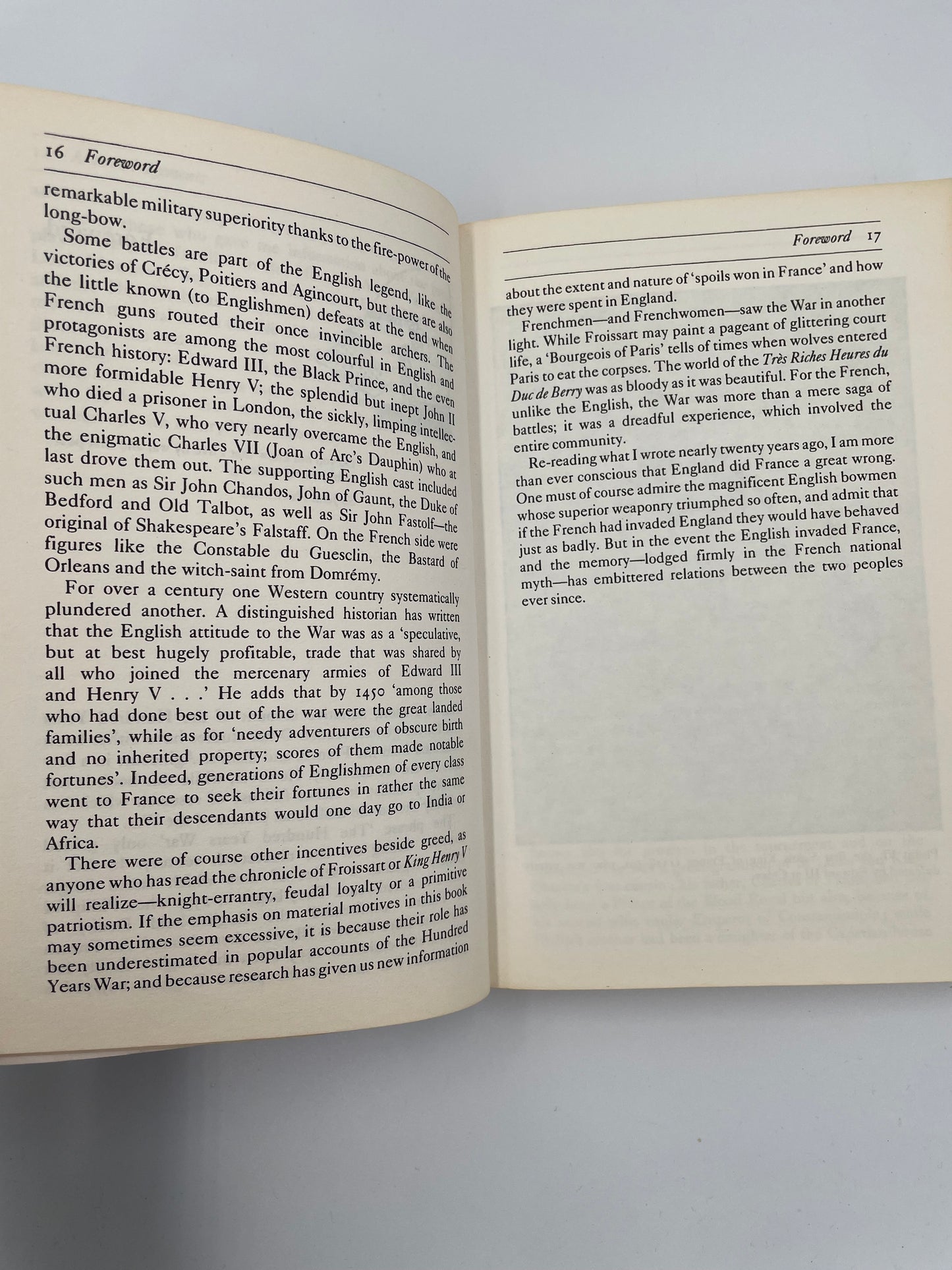 Foreward page continued of ‘A Brief History of The Hundred Years War’ by Desmond Seward