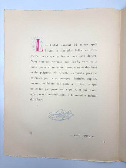 Text for 'Les Ouled Dansent' from the art portfolio 'Images d'Alger' by Alfred Figueras and Andre Gide. 