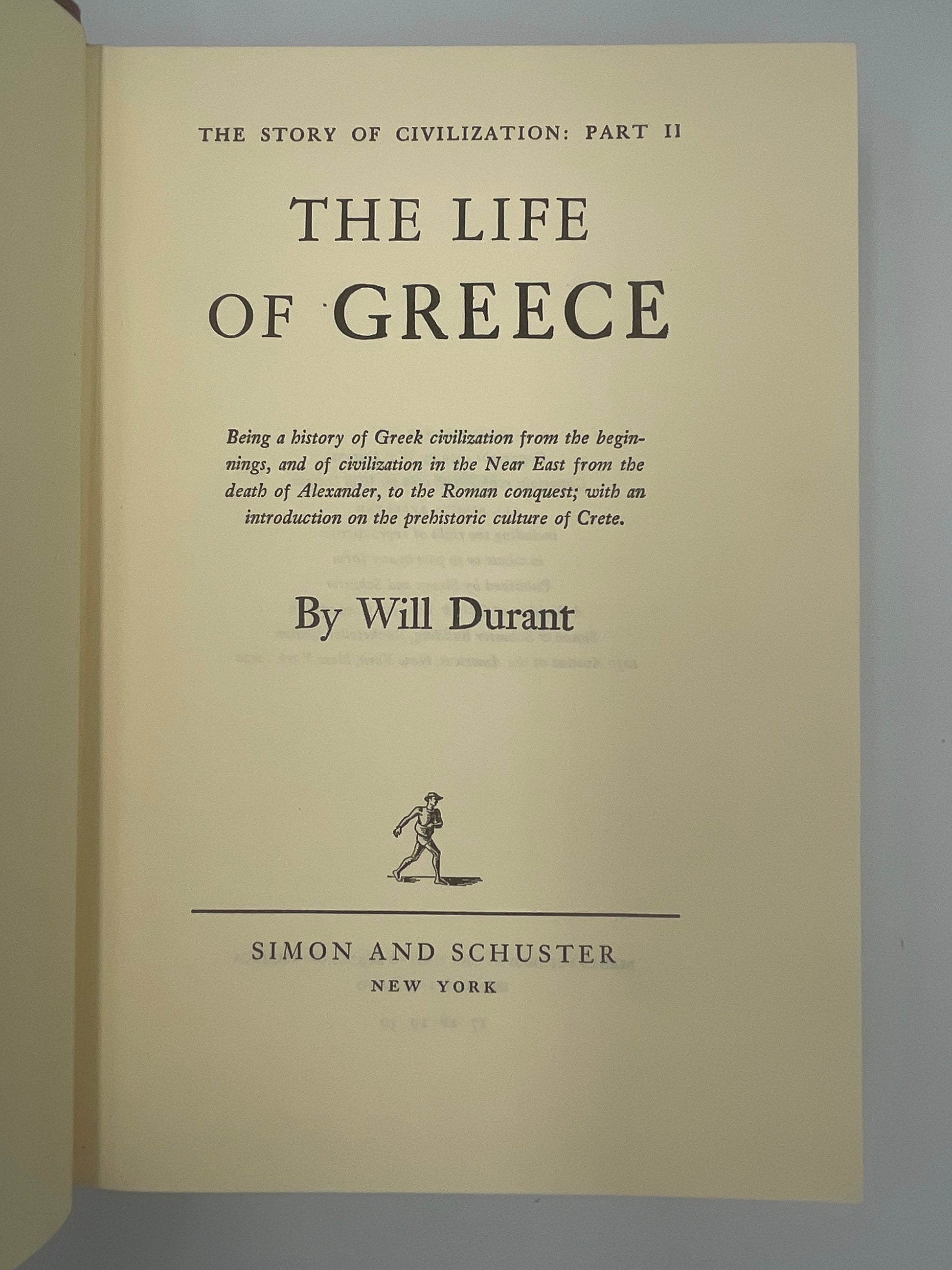Title page of ‘The Life of Greece’ by Will Durant 