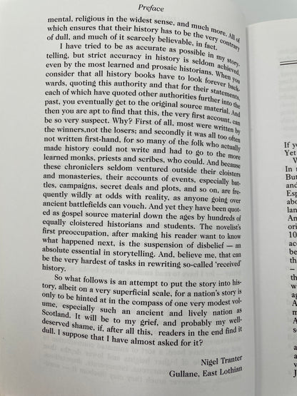 Preface page continued from book, ‘The Story of Scotland’ by Nigel Tranter.