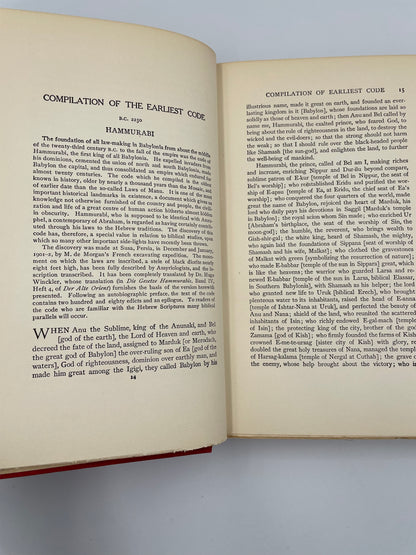 Open pages on Hammurabi from "The Great Events by Famous Historians" 1905 Edition (Volumes 1 to 18)