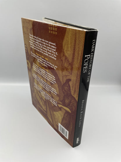 Back cover and book spine view of "Dark History of the Popes"