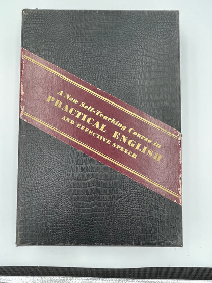 Case cover for booklets of "A New Self-Teaching Course in Practical English and Effective Speech" by Estelle B. Hunter