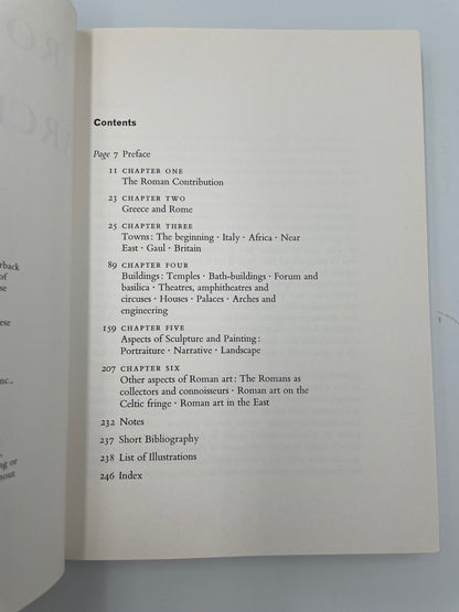 Contents page of  ‘Roman Art and Architecture’ by Mortimer Wheeler