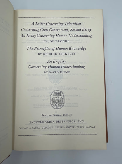 Locke. Burkeley. Hume. (Britannica: Great Books of the Western World)