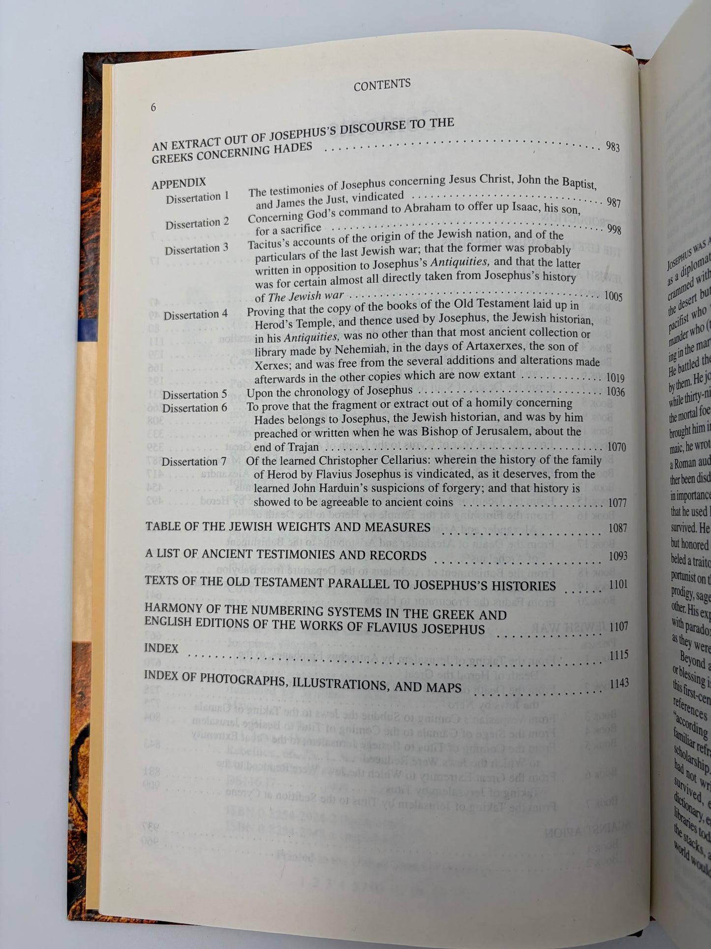 Contents page continued from 'The New Complete Works of Josephus'. 