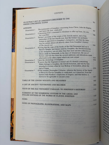 Contents page continued from 'The New Complete Works of Josephus'. 