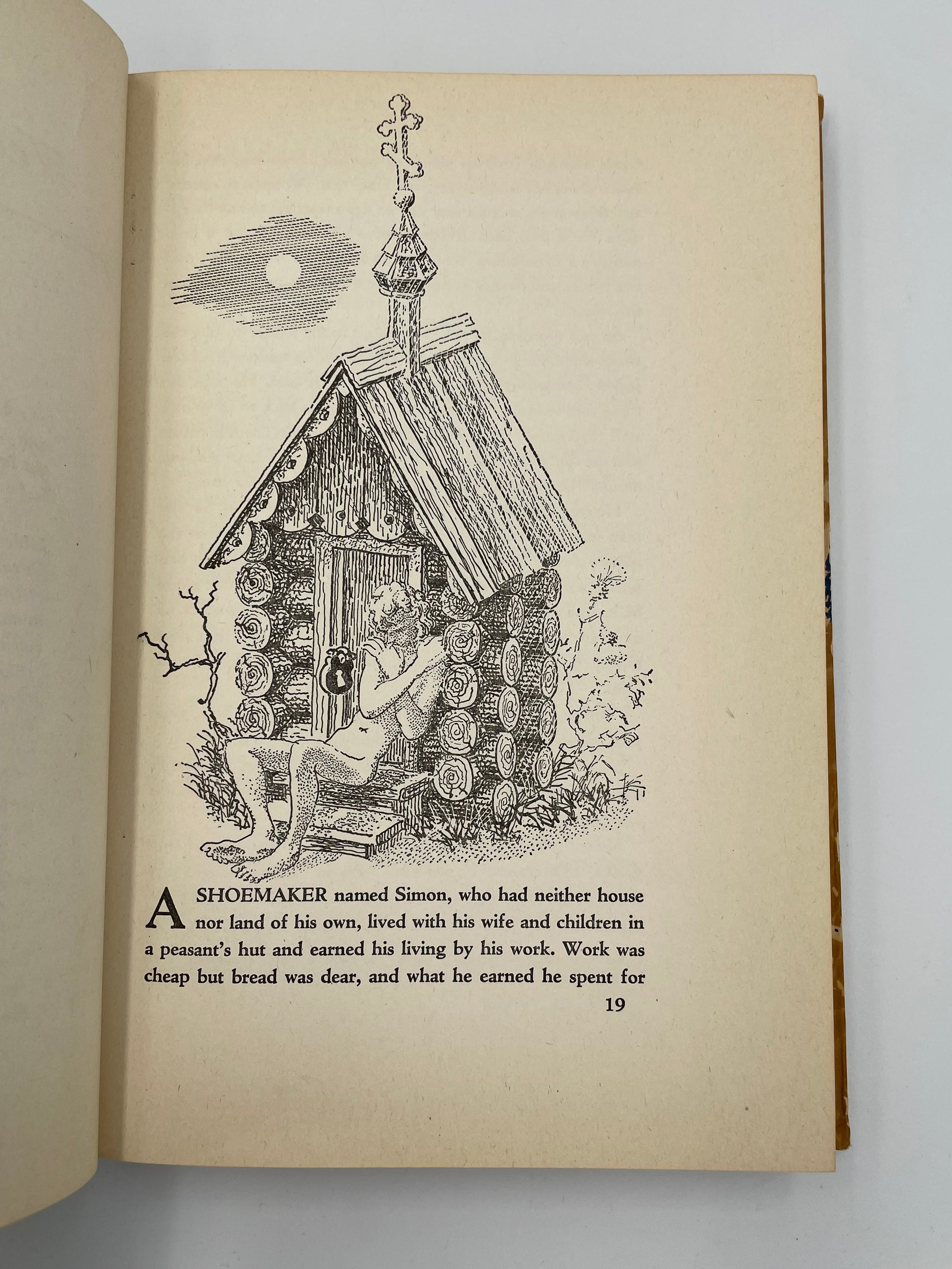 Page 19 with illustration from ‘Tolstoy - Stories and Legends’.