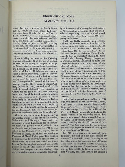 Adam Smith: (Britannica: Great Books of the Western World) An Inquiry into the Nature and Causes of the Wealth of Nations