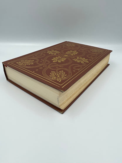 Angled view of book cover and edges of "Les Miserables" by Victor Hugo (International Collector's Library)