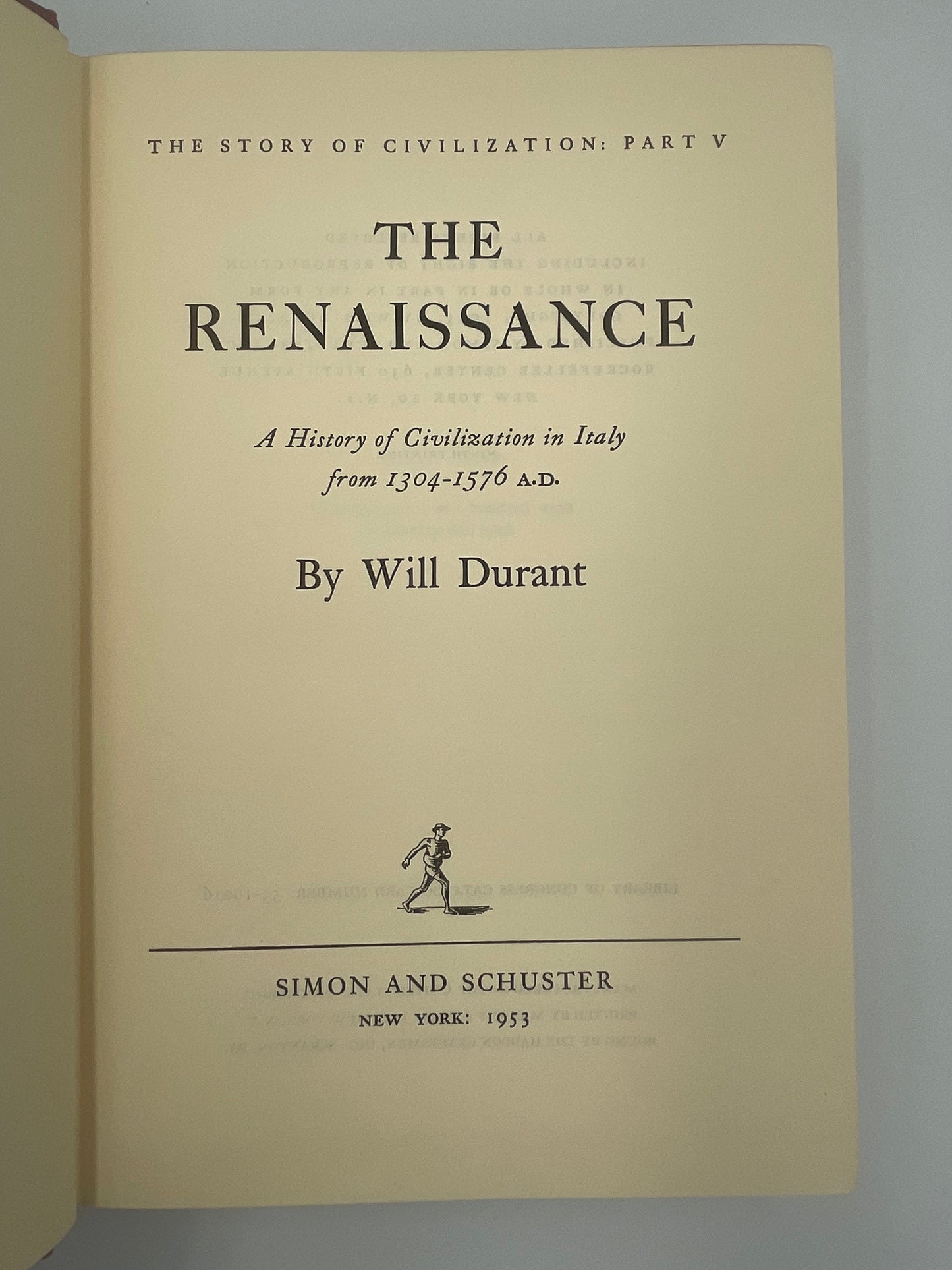 Title page of ‘The Renaissance’ by Will Durant 