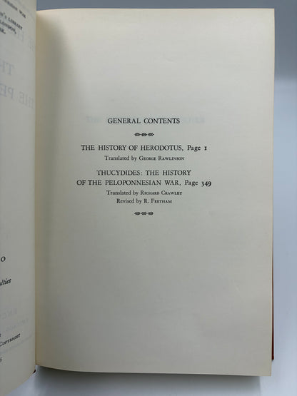 General contents page from 'The History of Herodotus and The History of the Peloponnesian War'. 