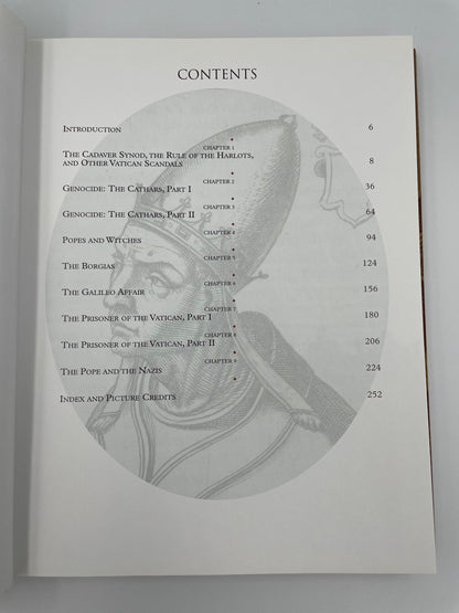 Contents page of "Dark History of the Popes"