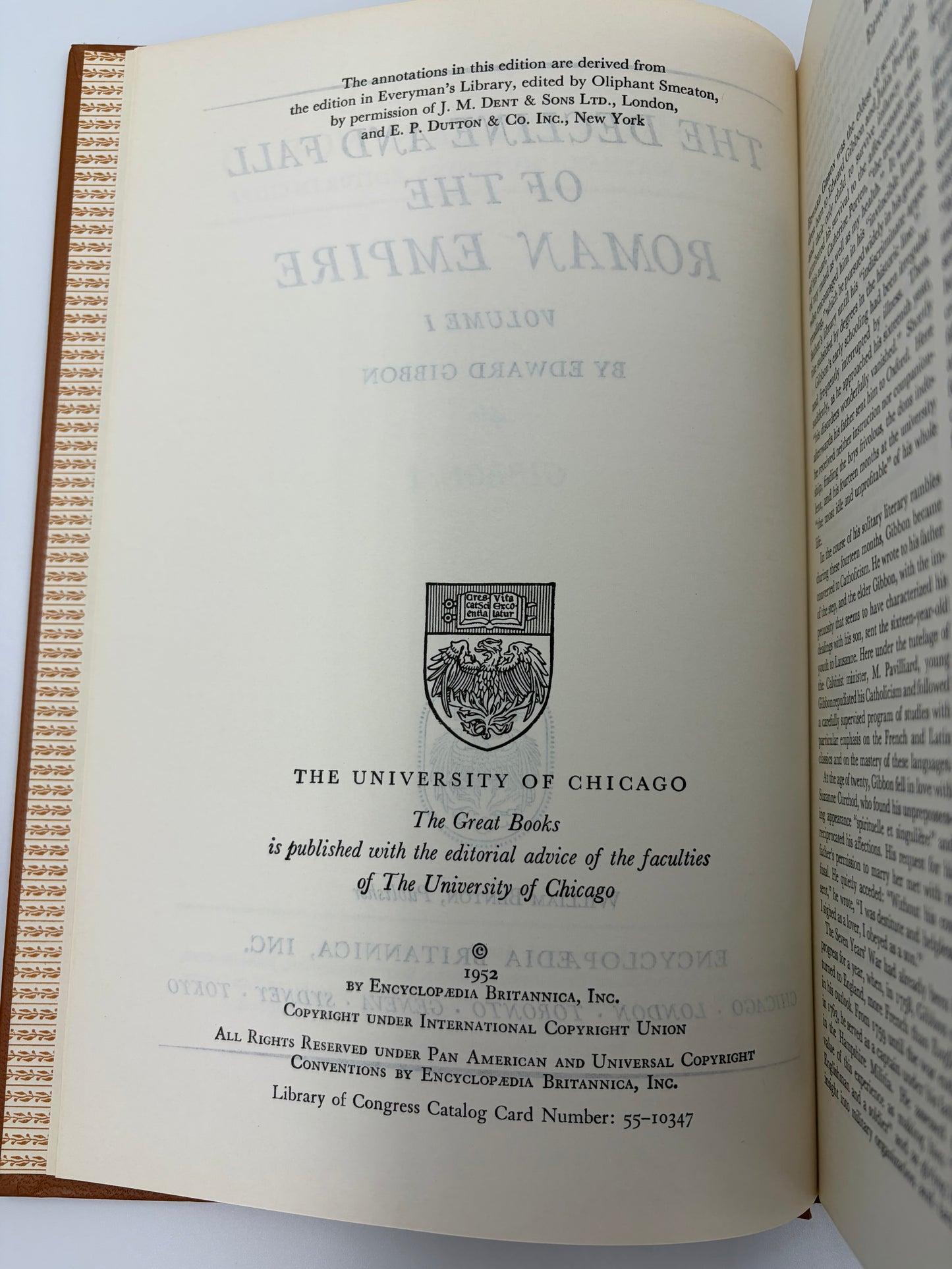 Copyright page from 'The Decline and Fall of the Roman Empire' 