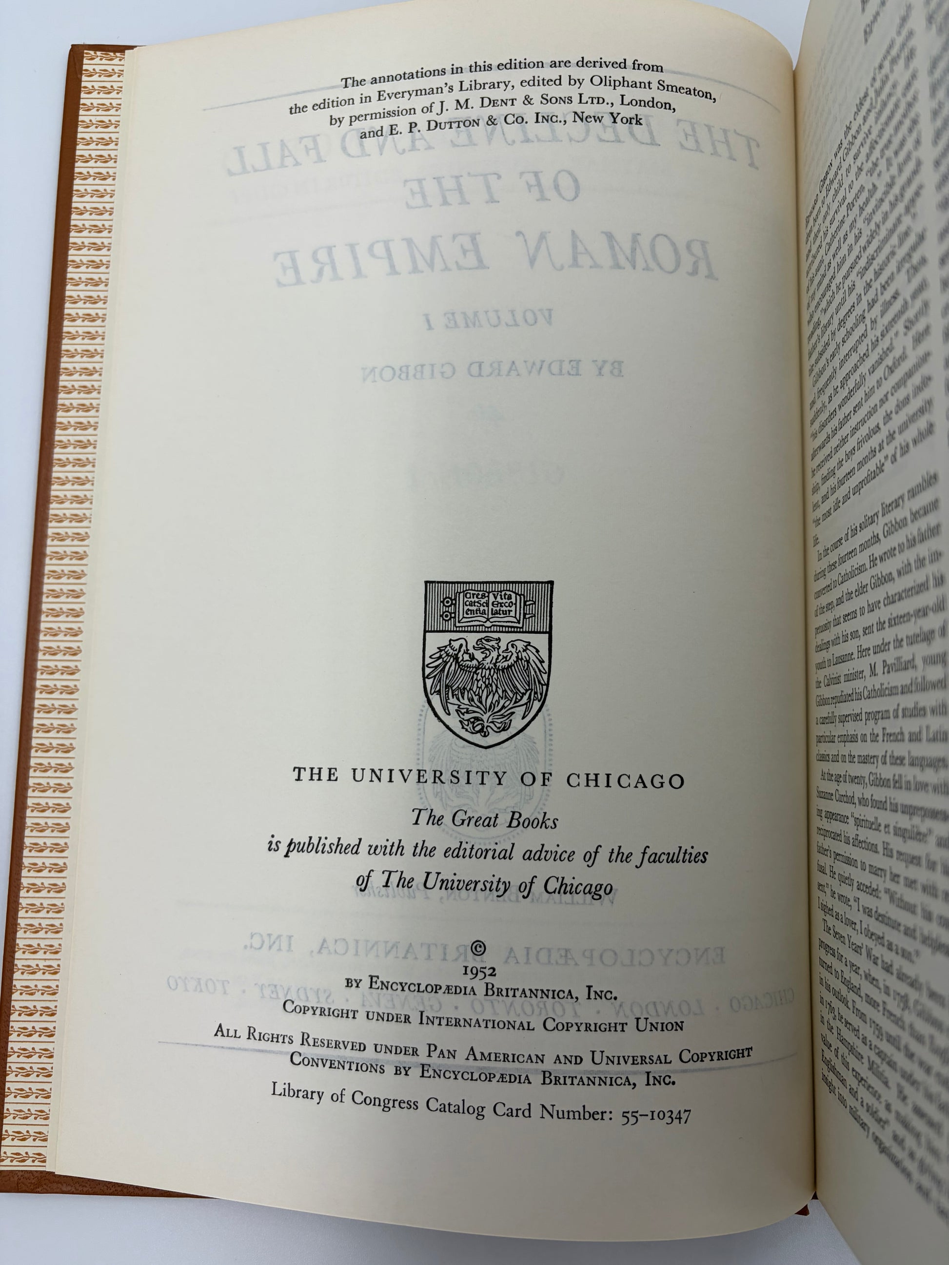 Copyright page from 'The Decline and Fall of the Roman Empire' 