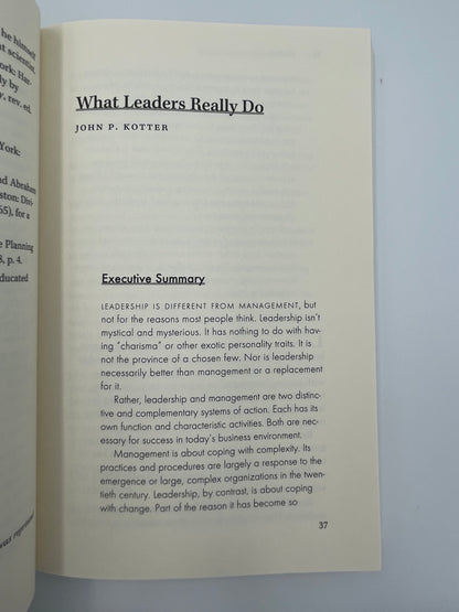 Page 37 from "Harvard Business Review on Leadership".