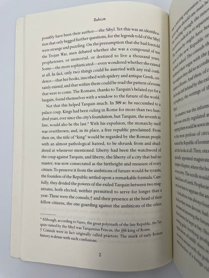 Inside page of Rubicon. The Last Years of the Roman Republic